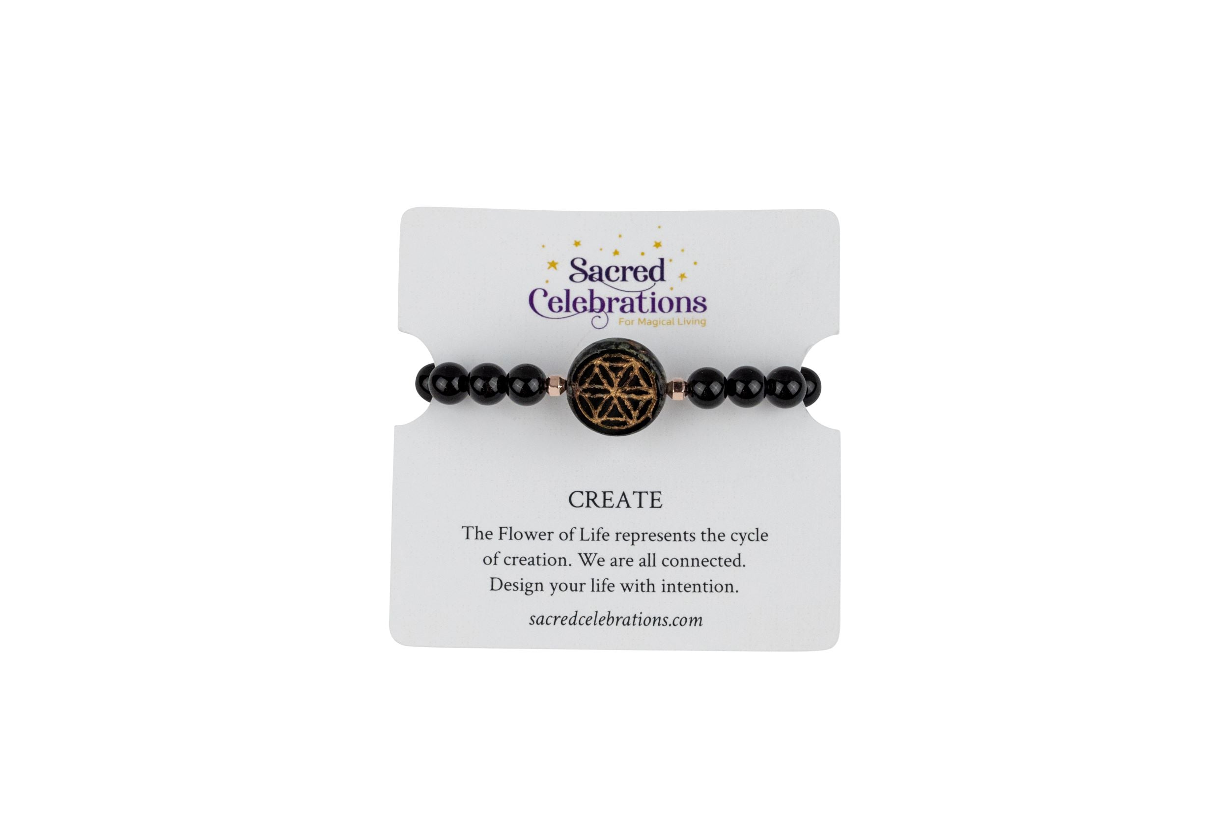 Onyx Flower of Life Bracelet – Sacred Celebrations