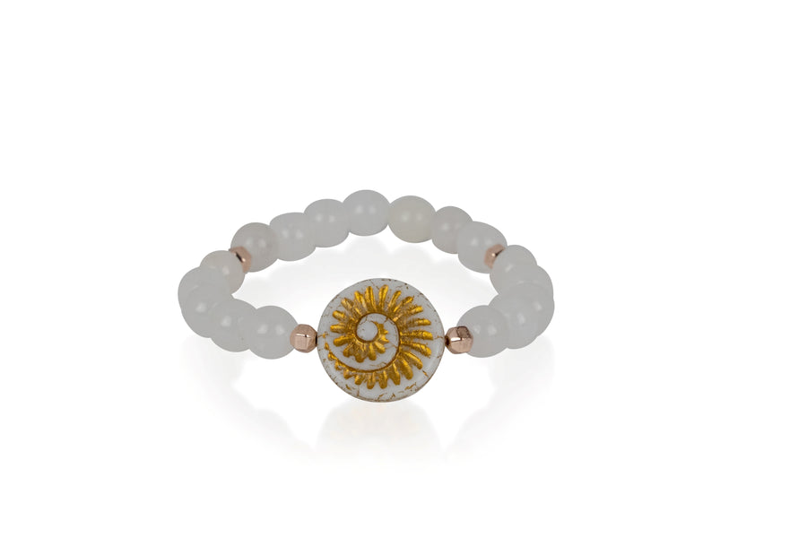 White Jade Spiral Bracelet
